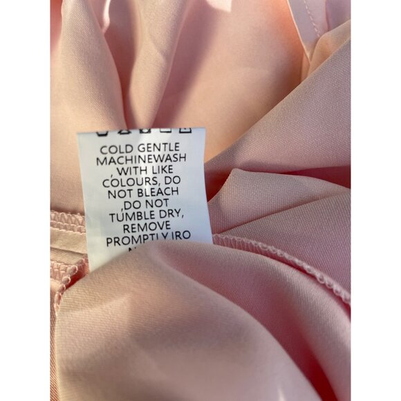 Pink Satin Slip Dress Floral Embroidered Halter Neckline By Princess Polly Size - Picture 13 of 13